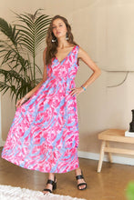 Load image into Gallery viewer, ADORA Abstract Floral V-Neck Maxi Dress