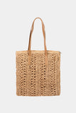 Fame Straw Braided Tote Bag