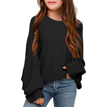 Load image into Gallery viewer, Girl's Oversized Crewneck Fall batwing Sweater, (Size 120, 6), 13I-194Girls002