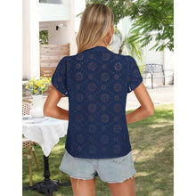 Load image into Gallery viewer, Casual V Neck Short Sleeve Blouse, Small, 11G-189T004