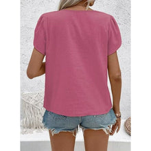 Load image into Gallery viewer, Petal Short Sleeve V Neck Blouse, XL, 1Q-135T001