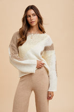 Load image into Gallery viewer, Annie Wear Color Block Drop Shoulder Sweater