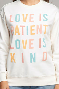 Lotus Fashion Collection Love Is Patient Love Is Kind Sweatshirts