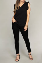 Load image into Gallery viewer, Nuvi Apparel V neck ruffle sleeve Tee shirt