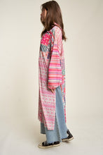 Load image into Gallery viewer, Davi &amp; Dani Mesh Print Mix Matched Button Front Cover Up