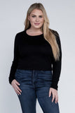 Ambiance Apparel Plus Classic Ribbed Round Neck Long Sleeve