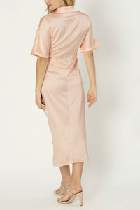 Nuvi Apparel Satin wrap dress