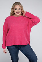 Load image into Gallery viewer, ZENANA Plus Ribbed Brushed Melange Hacci Sweater