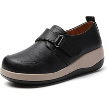 Load image into Gallery viewer, Leather Wedge Rocker Loafers with Adjustable Hook Loop, SIZE 6.5, 12B156S010