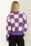 HYFVE Weekend Chills Checkered Long Sleeve Sweater