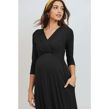 Load image into Gallery viewer, Women's Wrapped Ruched Maternity Dress With Pocket, Small, 21I-198D004