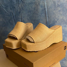 Load image into Gallery viewer, New Open Toe Tan Wedge Sandals sz 9.5, SL1-128S002