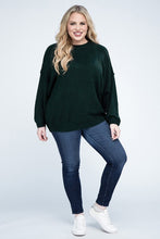 Load image into Gallery viewer, ZENANA Plus Oversized Round Neck Raw Seam Melange Sweater