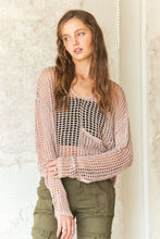 Load image into Gallery viewer, ADORA Crochet Long Sleeve Knit Cover Up with Big Pocket