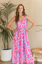 Load image into Gallery viewer, ADORA Abstract Floral V-Neck Maxi Dress