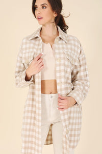 Lilou Check pattern long shacket