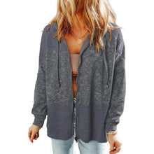 Load image into Gallery viewer, Waffle Stitch Spliced Hoodie Sweatshirt, Medium, 22M-199T002