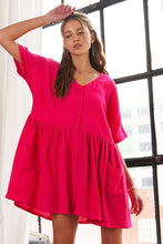 Load image into Gallery viewer, ADORA V-Neck Half Sleeve Dress with Pockets