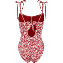 Load image into Gallery viewer, Retro Floral Drawstring Ruched One-Piece Swimsuit, MEDIUM, 9E-145SWIM001
