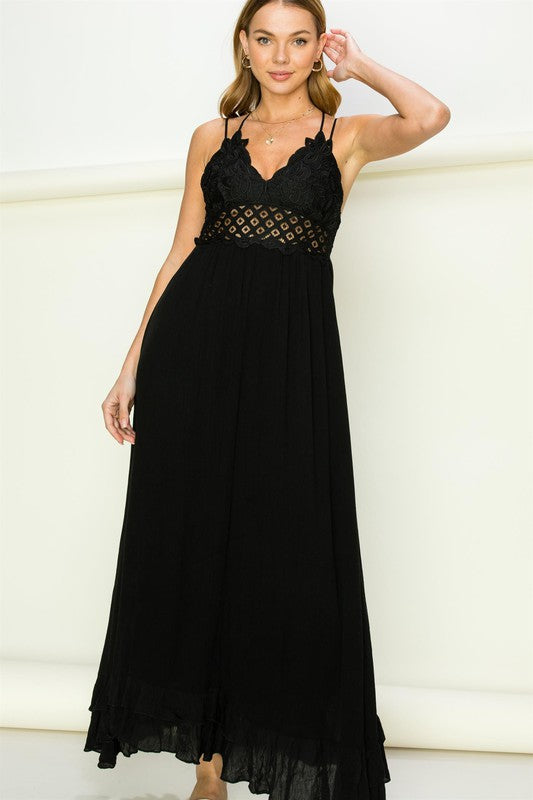 HYFVE IN LOVE BUSTIER LACE MAXI DRESS