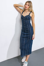 Load image into Gallery viewer, A GREATER LOVE DENIM MIDI DRESS