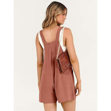 Load image into Gallery viewer, Casual Bib Short Overalls Loose Linen Romper, Size XXL, 15I-136R001