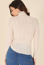 Load image into Gallery viewer, Lilou Wool blended mock neck sheer sweater