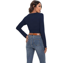 Load image into Gallery viewer, Sexy Deep V Neck Bandage Surplice Wrap Crop Top, XL, 3D-144T010