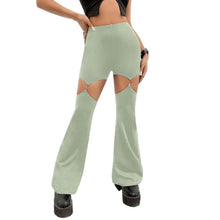 Load image into Gallery viewer, Cut Out High Waisted Flare Elastic Waist Party Leggings, Small, 22H-197B007