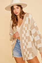 Load image into Gallery viewer, Annie Wear Checkered Open Front Drop Shoulder Cardigan