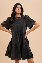 Load image into Gallery viewer, Annie Wear Mineral Washed Round Neck Short Sleeve Denim Dress