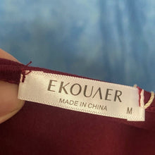Load image into Gallery viewer, EKOUAER Burgundy Asymmetrical Top, Size M, 3A-124T007