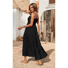 Load image into Gallery viewer, Boho Sleeveless Spaghetti Strap Smocked Tiered Long dress, MEDIUM, 5F-168D001