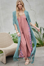 Load image into Gallery viewer, SOLID LONG CARDIGAN WITH FRINGE