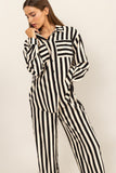 HYFVE Striped Button Up Shirt and Pants Set