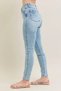 Tummy Control Vintage Wash Skinny Jeans Side