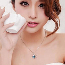 Load image into Gallery viewer, Aqua Blue Heart pendant necklace crystal jewelry, 10E-J006