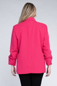 eesome Plus Shawl Lapel Blazer