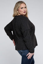 Load image into Gallery viewer, ZENANA Plus Ribbed Brushed Melange Hacci Sweater