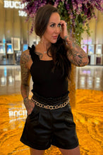 Load image into Gallery viewer, Black Ruffle High Waist Shorts