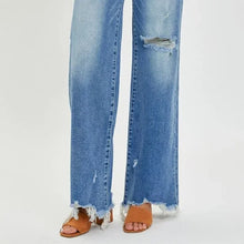 Load image into Gallery viewer, RISEN Full Size High Rise Frayed Hem Wide Leg Jeans Size 2XL B007