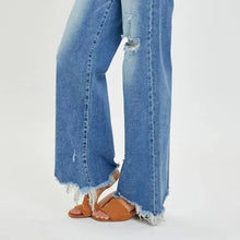 Load image into Gallery viewer, RISEN Full Size High Rise Frayed Hem Wide Leg Jeans Size 2XL B007