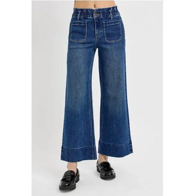 RISEN Elastic Band Wide Leg Jeans Size 9(29) B008