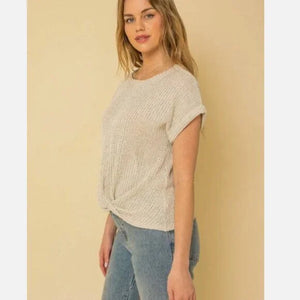  Short Sleeve Bottom Twist Top Side