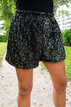Load image into Gallery viewer, Black Sequin Shorts