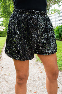 Black Sequin Shorts
