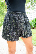 Load image into Gallery viewer, Black Sequin Shorts