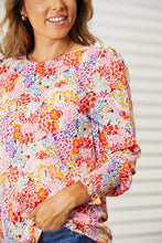 Load image into Gallery viewer, Double Take Floral Print Long Puff Sleeve Blouse