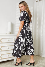 Load image into Gallery viewer, Double Take Printed Surplice Balloon Sleeve Dress