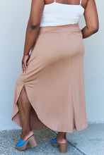 Load image into Gallery viewer, Doublju Comfort Princess Full Size High Waist Scoop Hem Maxi Skirt in Tan